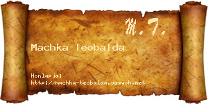 Machka Teobalda névjegykártya